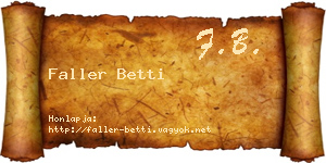 Faller Betti névjegykártya